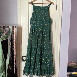 Free People Green Floral Midi Dress
